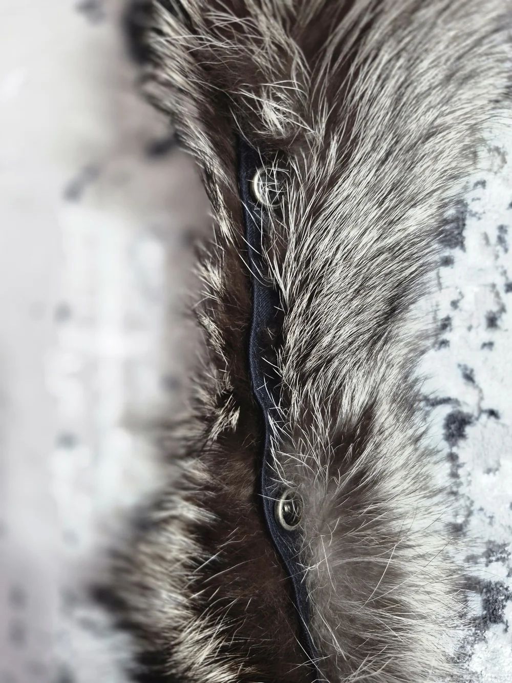 Luxury F Fur Collar in Taupe 31 Inch Collar With Snap buttons